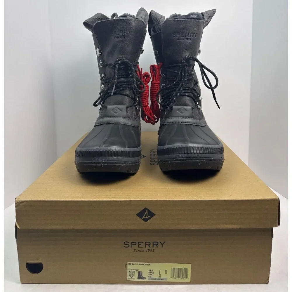 Sperry Mens Ice Baby 2 Grey Insulated WP Winter Duck Boot Size 9 M‎